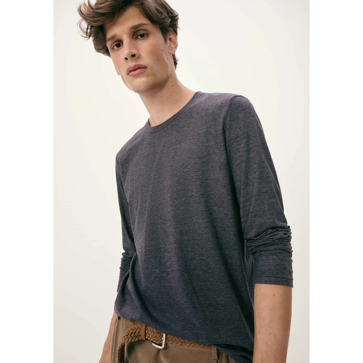 CAMISETA ML MASC - PRETO MESCLA 