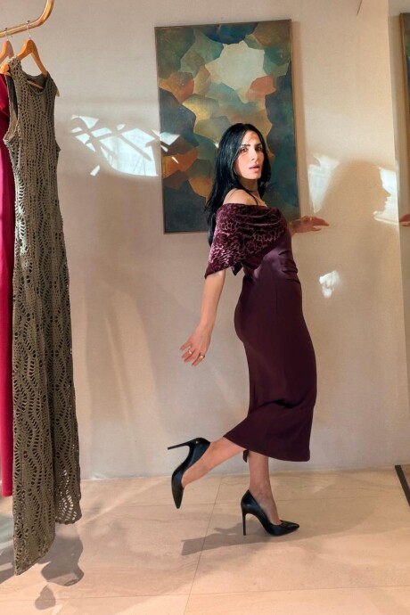 Vestido Erminia Bordeaux