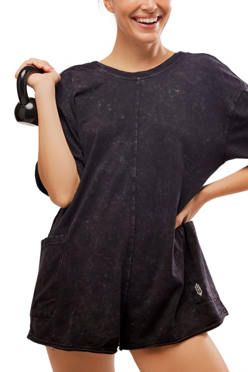 HOT SHOT TEE ROMPER Negro
