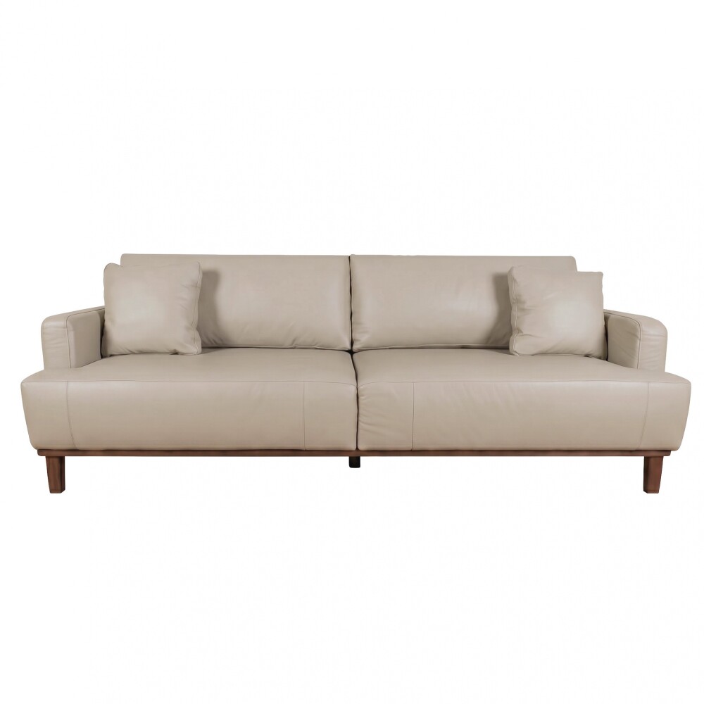 SOFÁ 3 CUERPOS CUERO-Y-MADERA GRIS ALLURE VISON