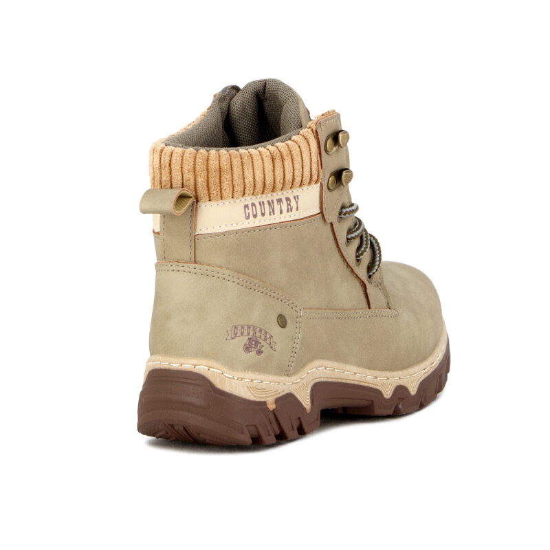 Country Bota Salt Lake De Dama Acordonada - Beige Beige