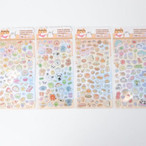 PEGATINAS LÁSER DE CRISTAL CON FORMA DE COMIDA Y ANIMALES PEGATINAS LÁSER DE CRISTAL CON FORMA DE COMIDA Y ANIMALES