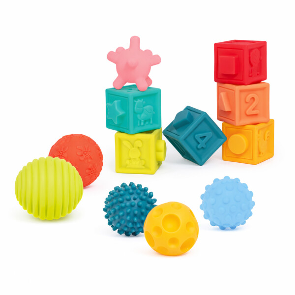 Set Sensorial Juego de Aprendizaje Cubos Pelotas Texturas Diseño 1