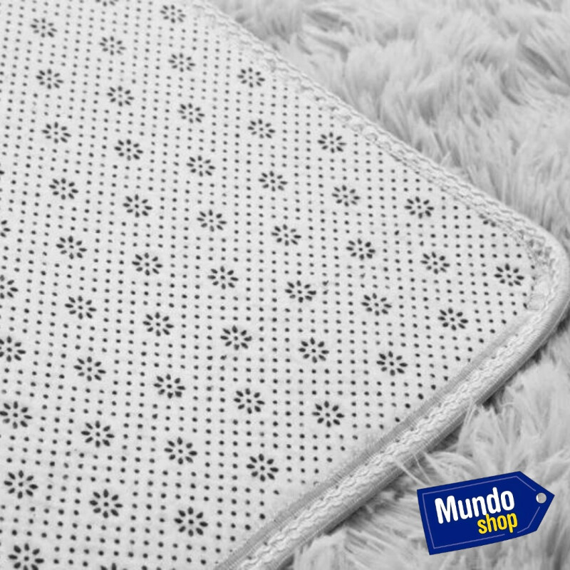 Alfombra Tapete Shaggy Peluda 100 X 150cm Pelo Alto Gris Claro
