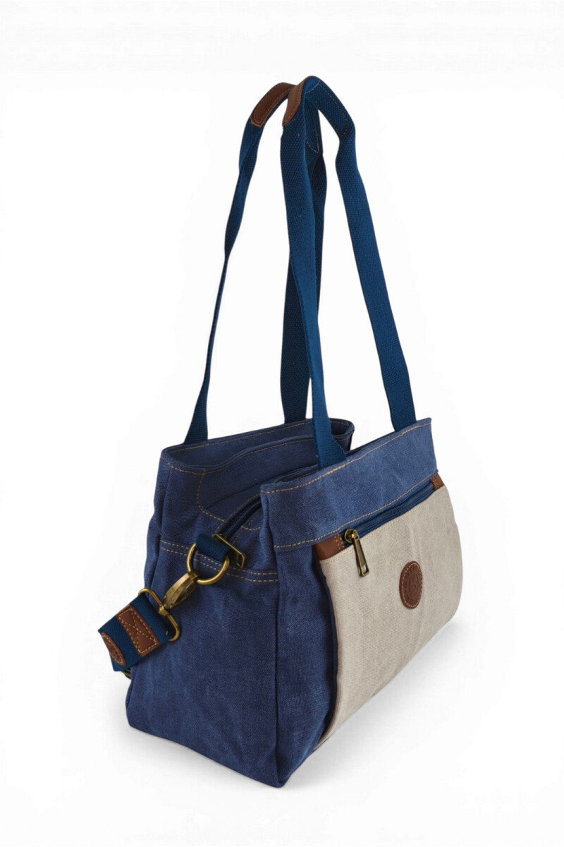 Bolso cartera en lona Azul