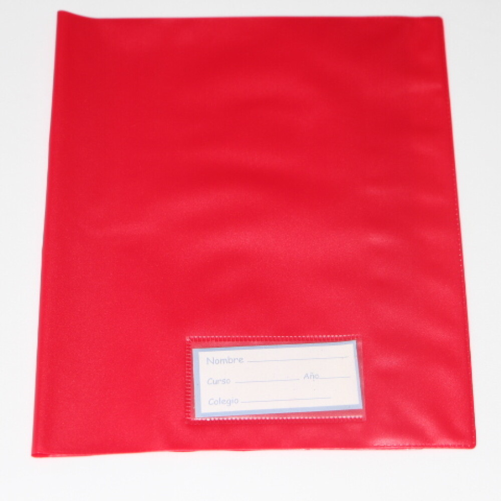 FORRO PLASTICO P.V.C. PARA CUADERNO COLOR ROJO