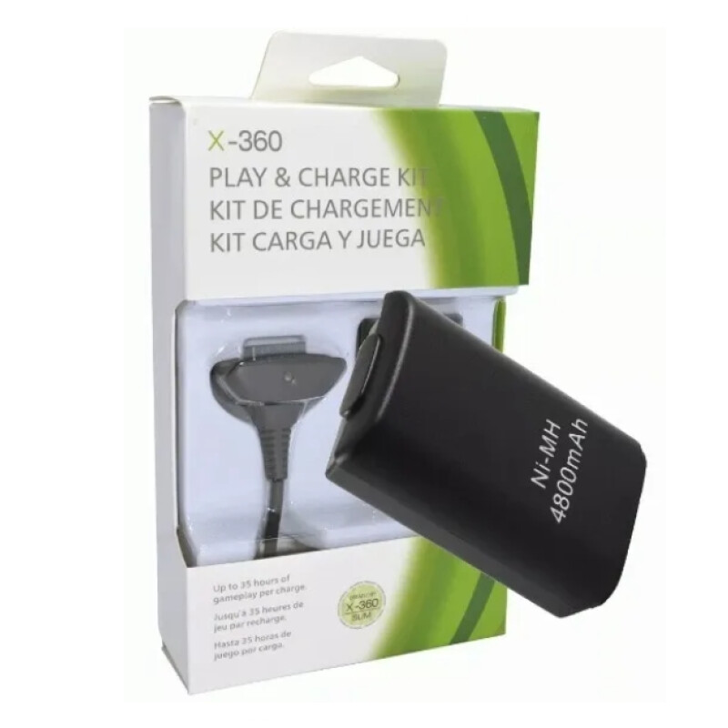 Bateria Para Xbox 360 + Cable Carg 4800 Bateria Para Xbox 360 + Cable Carg 4800