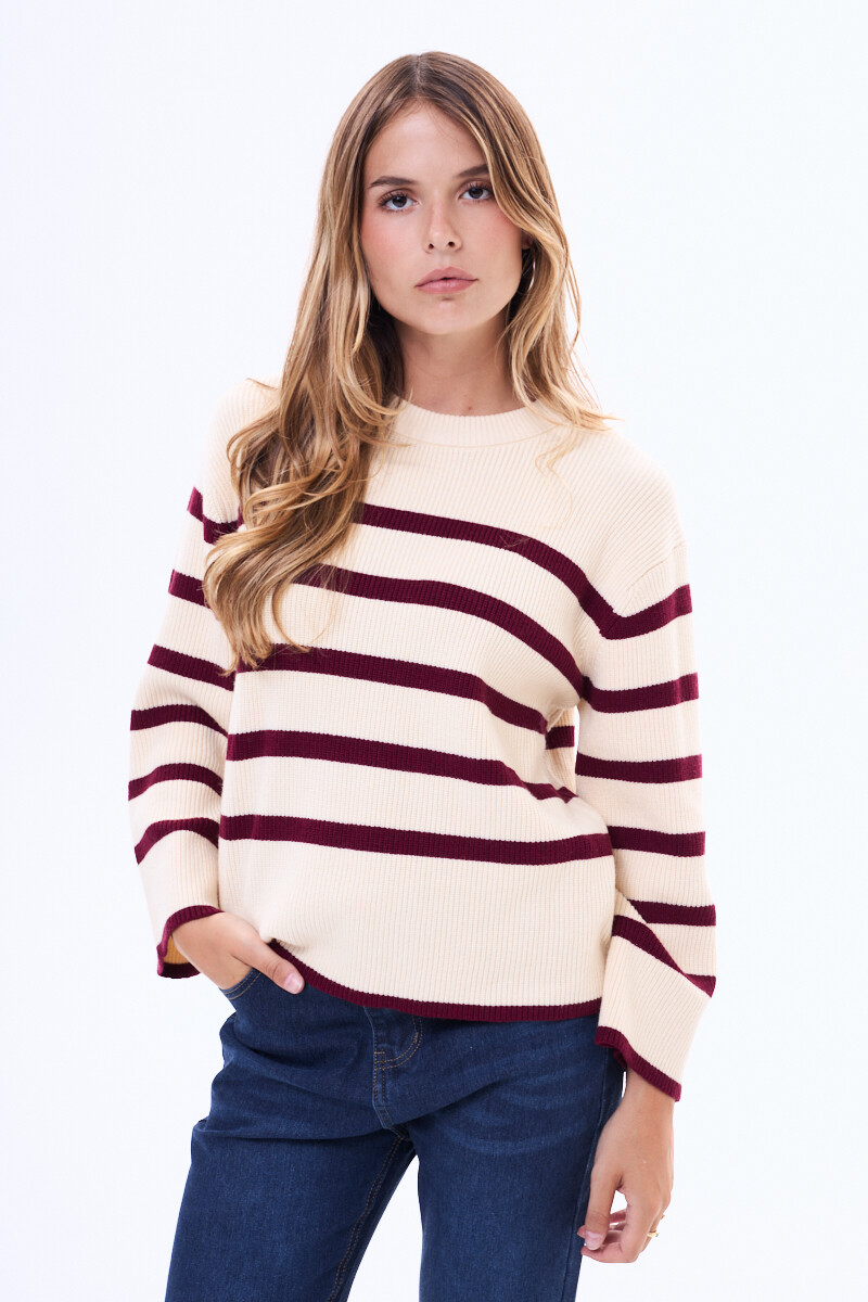 Buzo Tejido Noja Bordo