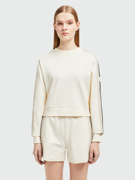 Moncler - Sudadera con parche Felpa Blanco