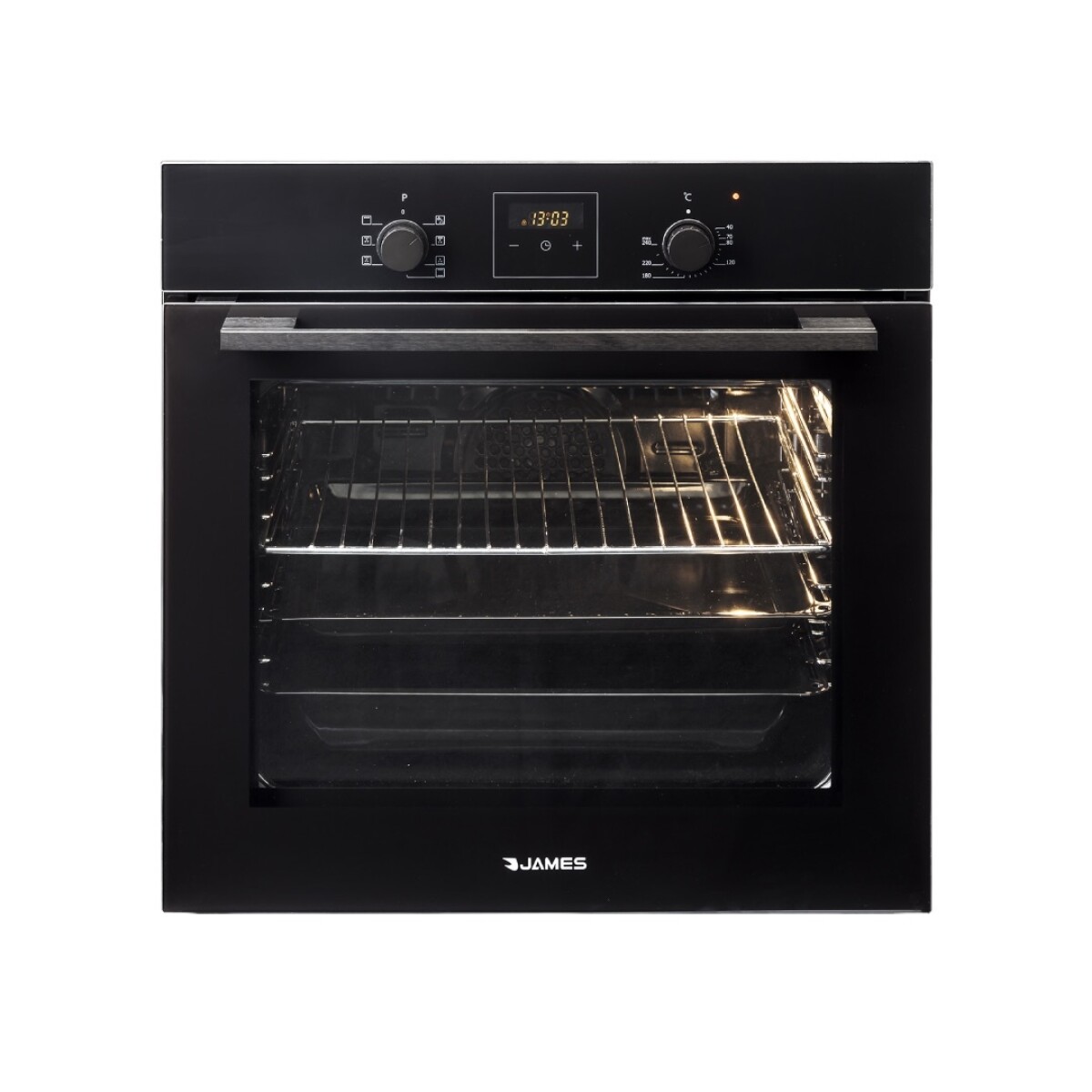 Horno eléctrico JAMES empotrable HEE BKD G2 - Vidrio Negro 
