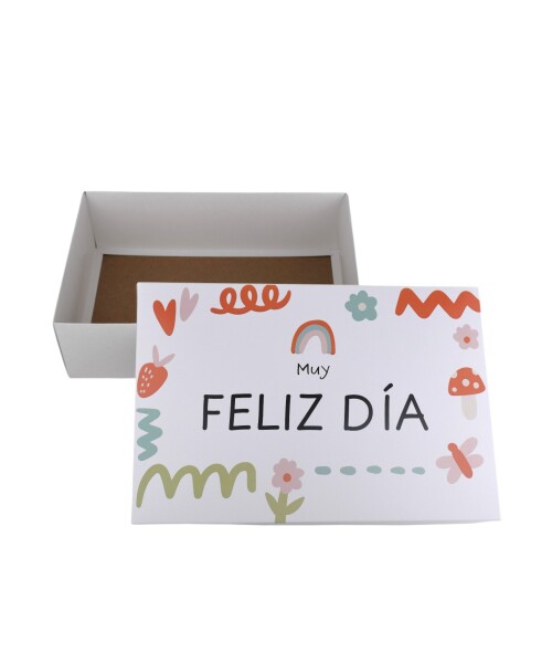 Caja Rectangular Impresa 20x30x9 cm - MUY FELIZ DIA Caja Rectangular Impresa 20x30x9 cm - MUY FELIZ DIA