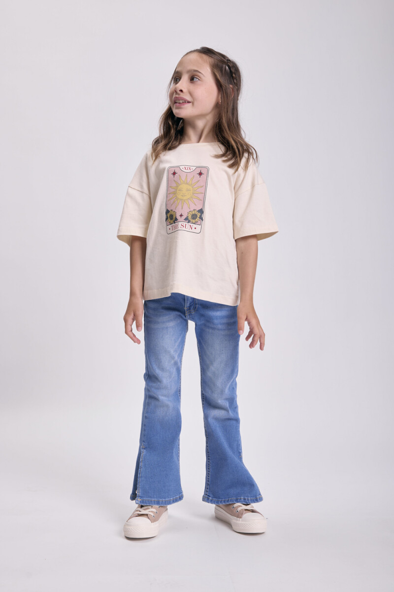 Remera Estampa Sol Beige