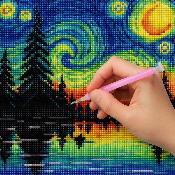 KIT DIAMANTE 5D Varios Diseños Diamant Art Atrix ® Variante Diseño Colores Van Gogh