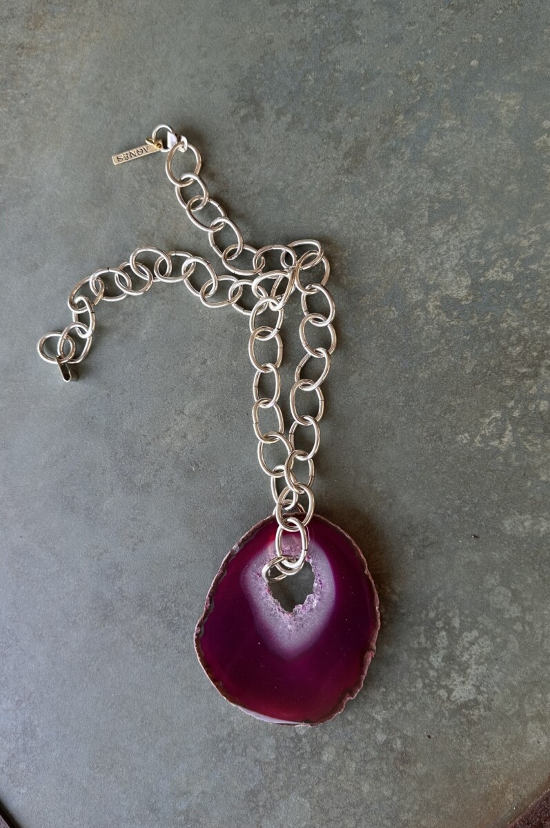 Agata Chain Necklaces - Fucsia 