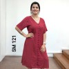 Vestido Da.M/C C/Bot. Bordo