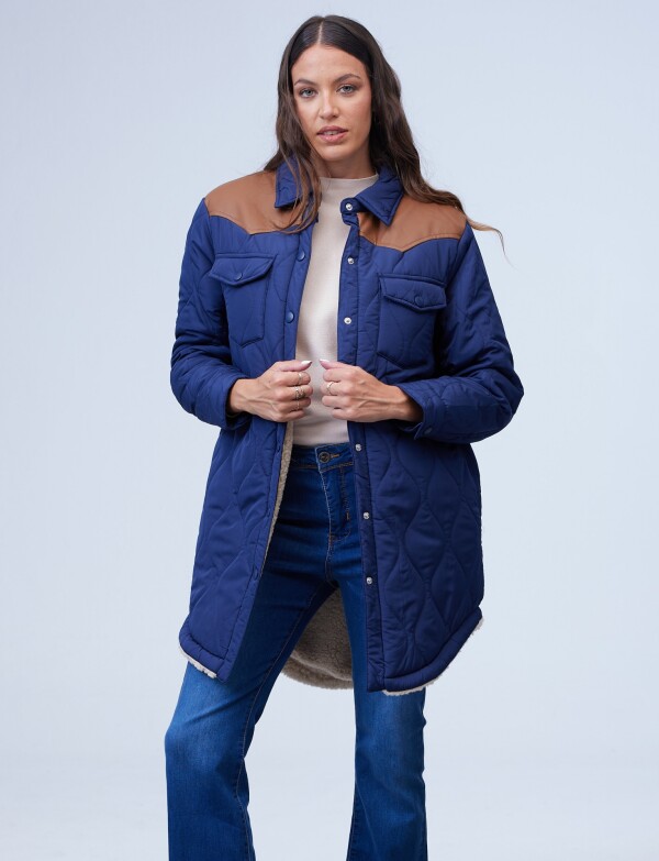 Campera Abrigo Capitoneada AZUL