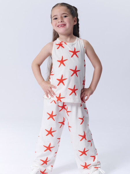 Pantalón Liviano Estrella De Mar Blanco