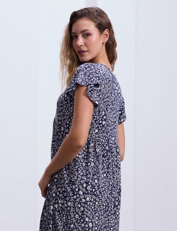 Vestido Printed AZUL/BLANCO