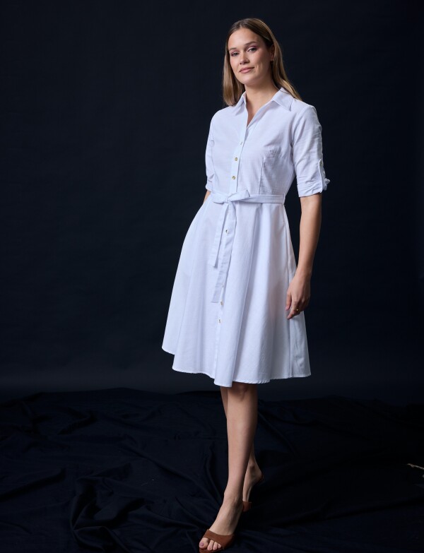 Vestido Camisero Lazo BLANCO