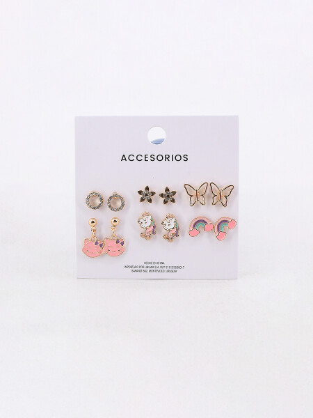 CARAVANAS SET X 6 PARES DORADO