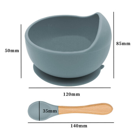 Set X10p Plato Comer Bebe Silicona+ Cubierto Vaso Gris