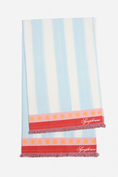 Pareo rayado celeste