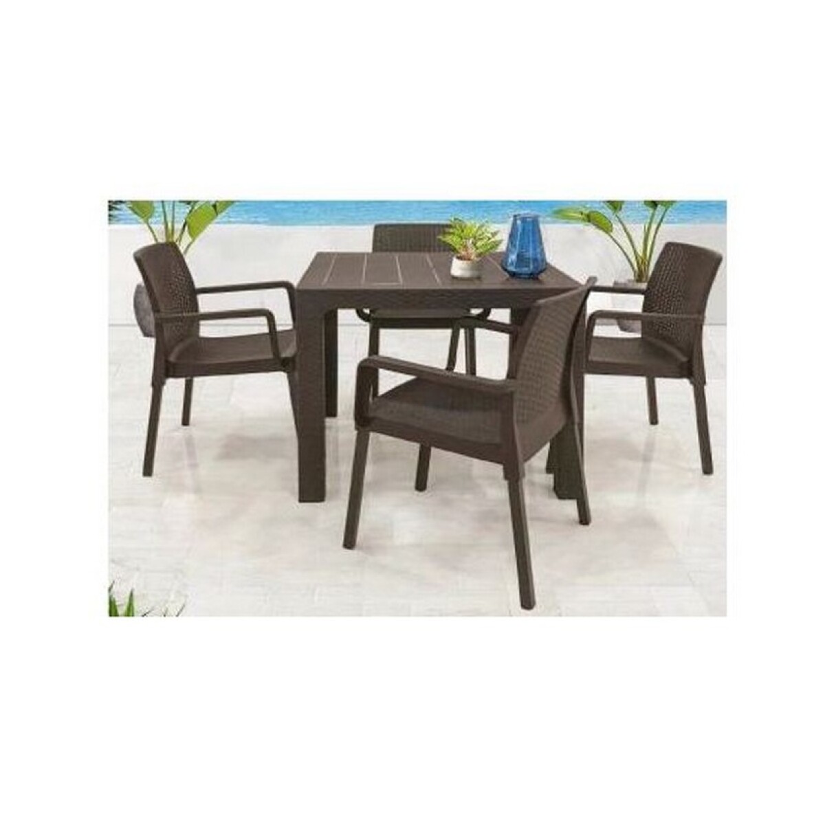 JUEGO DE COMEDOR EXTERIOR ATLANTA CON 4 SILLAS NAPOLI 