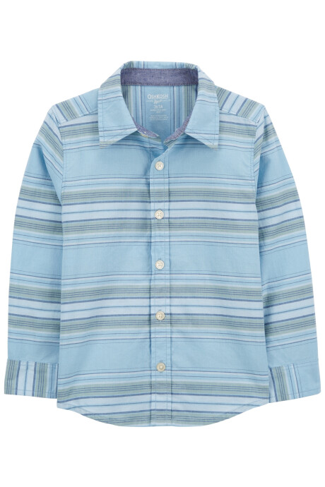 Camisa de algodón, manga larga diseño a rayas. Talles 2-5T Sin color