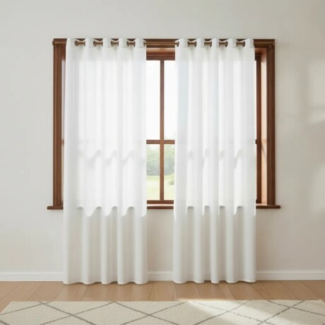 Cortina en tela Voile set 2 paños 140 x 170 cms BLANCO
