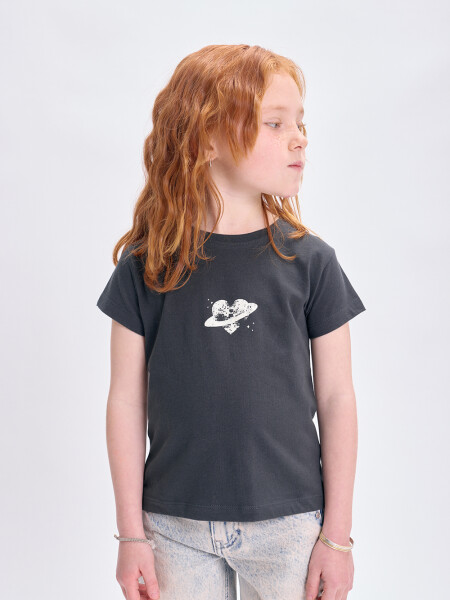 Remera estampa Self Love Gris Oscuro