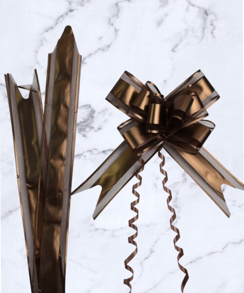 Moño magico grande 5,5 cm x 70 cm MARRON