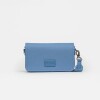 Bandolera The Flap Penny en efecto cuero saffiano Coast Blue