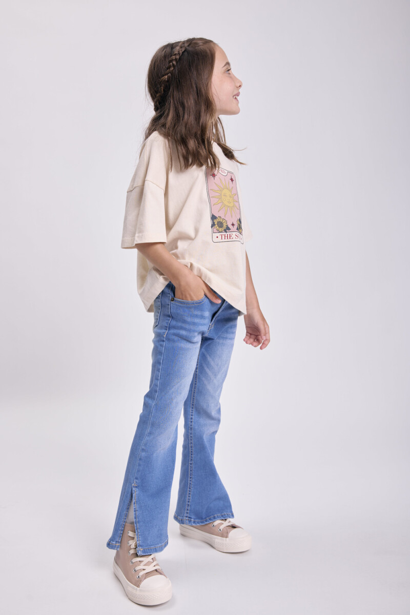 Pantalón jean flare - Azul 
