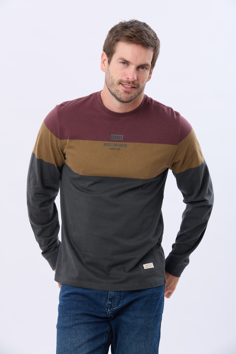 REMERA RAYADA DE ALGODÓN Gris