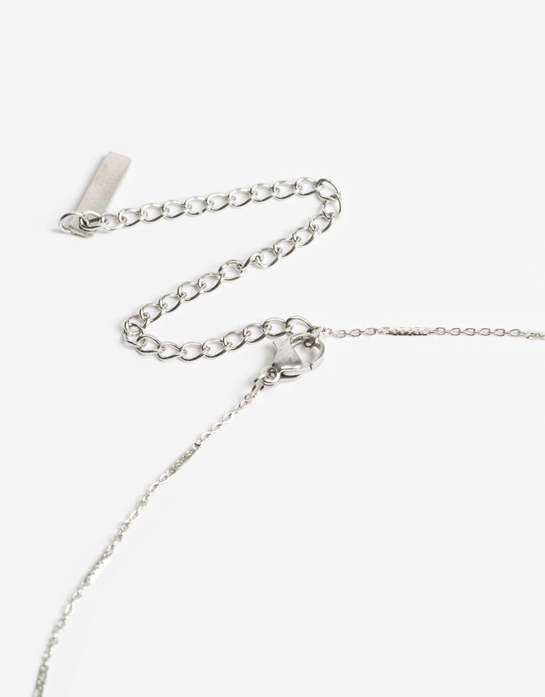 Collares Cortos Metal Collar De Cadena Acero - Plateado
