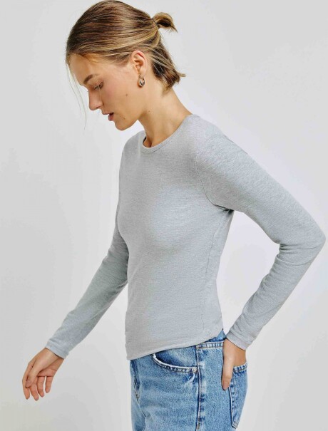 CAMISETA BÁSICA MANGA LARGA GRIS