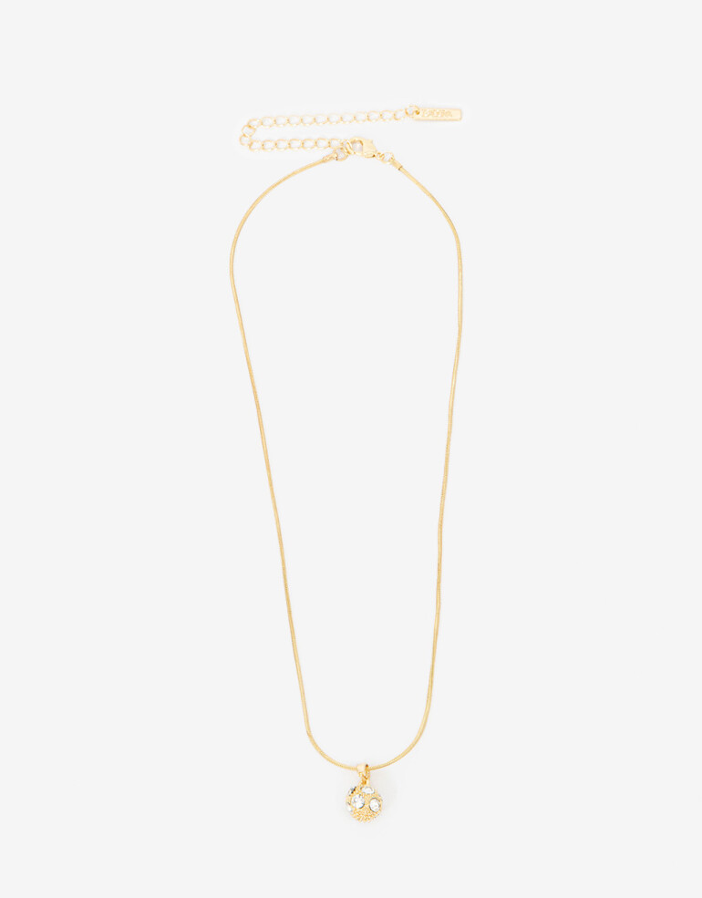 Cadena Corta con Dije Strass Collar Con Esfera Strass - Cristal