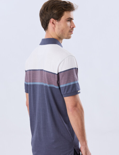 REMERA POLO RAYADA JERSEY Blanco
