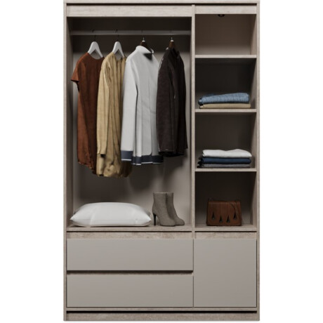 Armario Billund 119X193 Combinacion Travertino/Beige