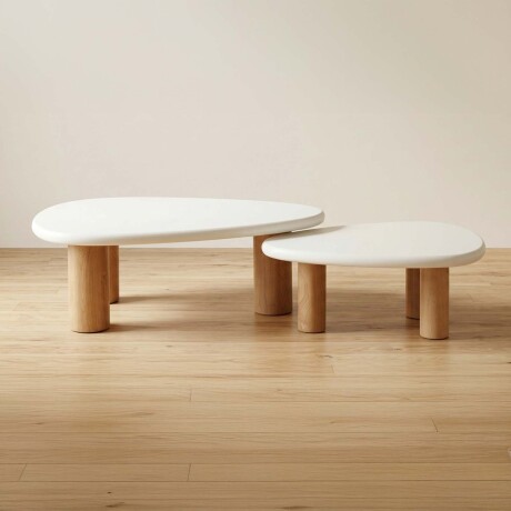 SET DE MESAS CENTRALES MDF-Y-MICROCEMENTO EMMA