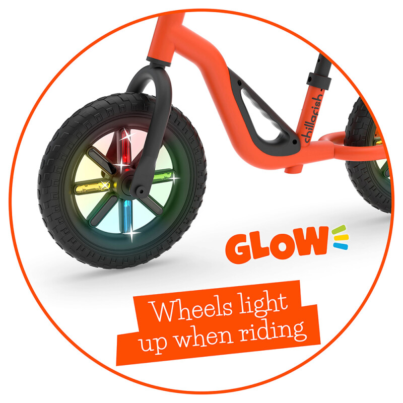 Bicicleta De Equilibro con luces 10´ +18 Meses Naranja