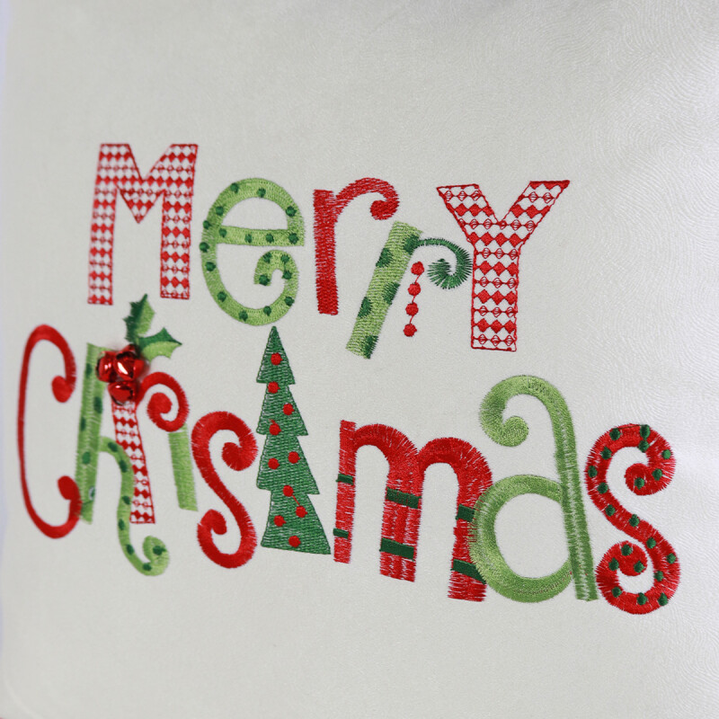 COJIN CUAD MARFIL MERRY CHRISTMAS 43X43CM Unica