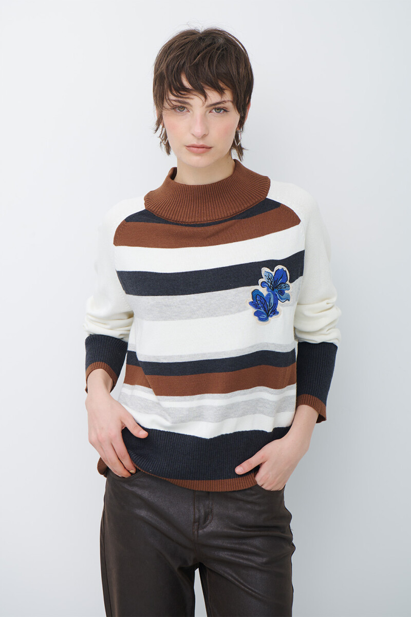 POLERA RAYA FLOR NATURAL