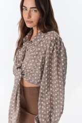 Top Mona Marron Broderie
