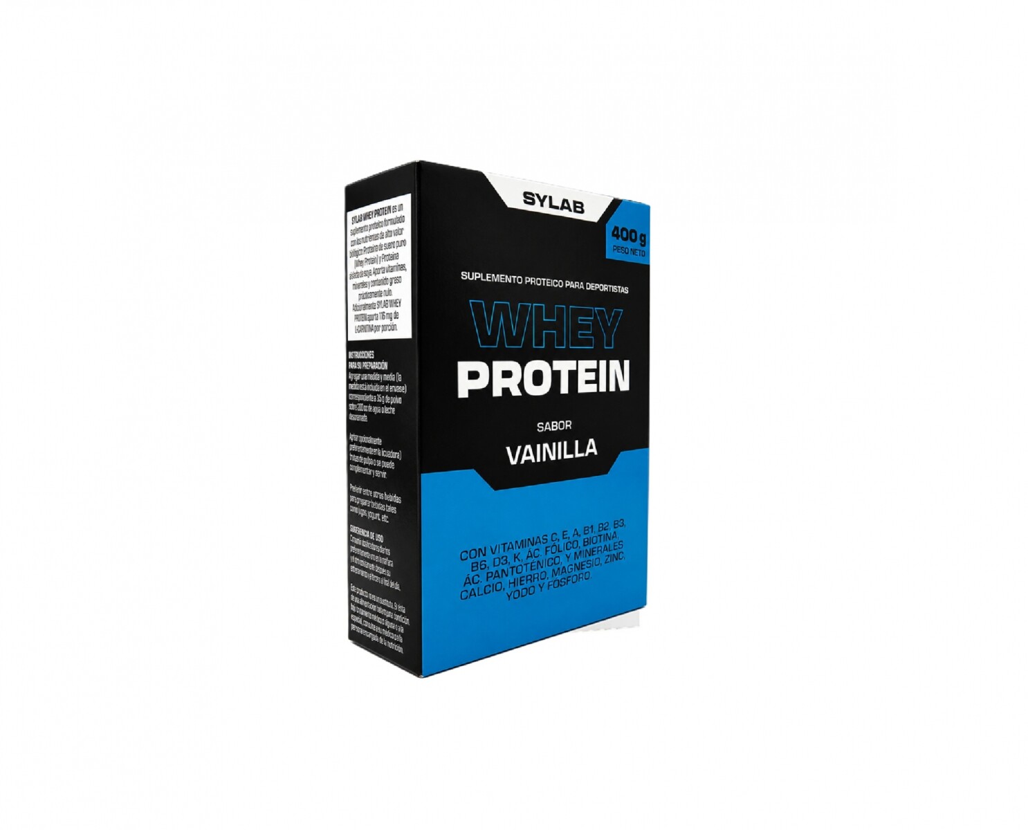 Whey Protein con Vitaminas 400g SYLAB - Sabor Vainilla 