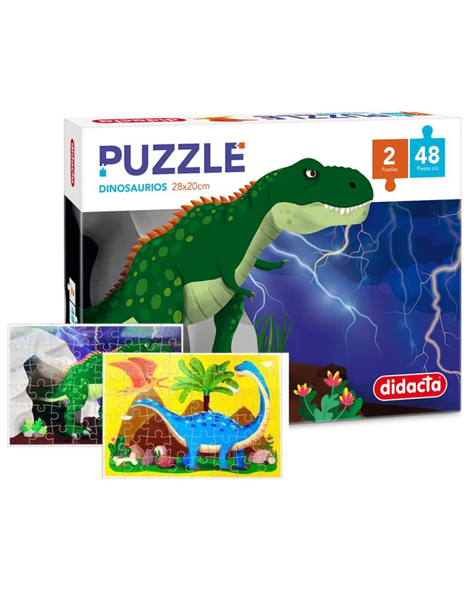 Set de 2 puzzles Didacta de Dinosaurios 48 piezas 