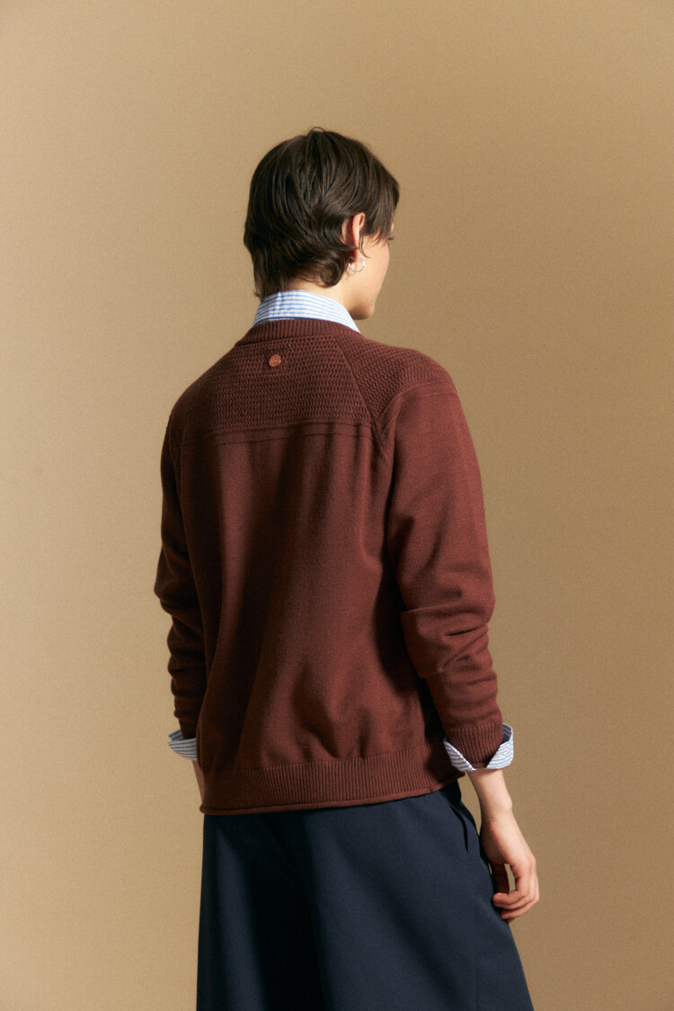 CARDIGAN JUSTIN Marrón Corteza