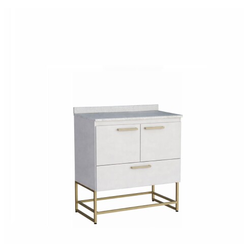 Mueble de baño de pie Suez Blanco 80 cm mesada granito blanco sin bacha Mueble De Baño De Pie Suez Blanco 80 Cm Mesada Granito Blanco Sin Bacha