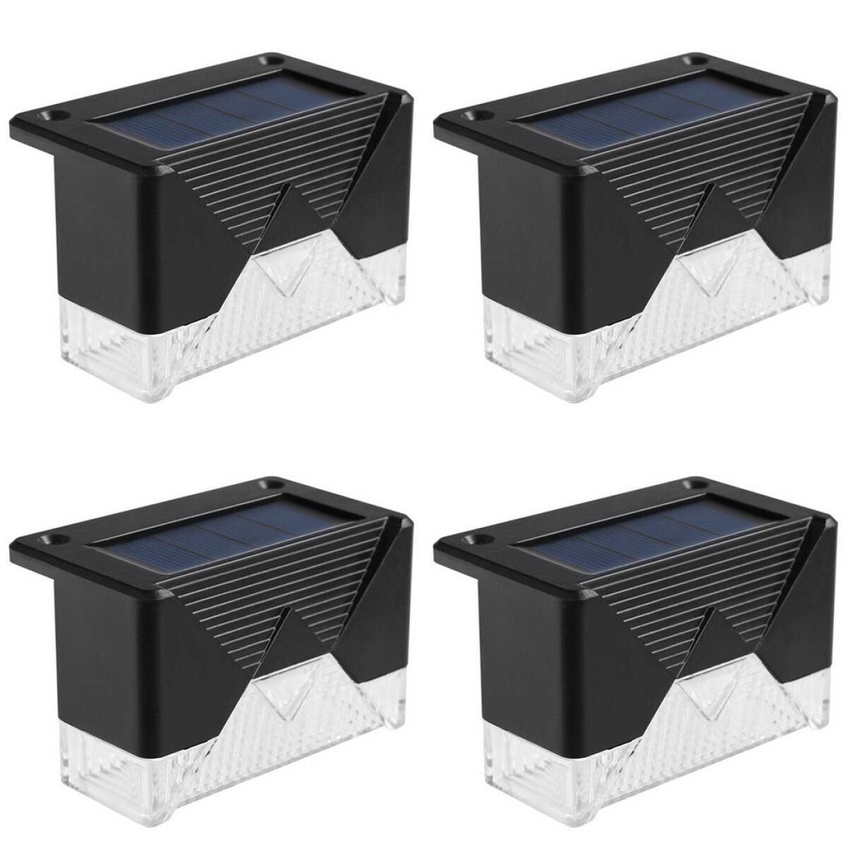 Set 4 Luces Para Escalera Led Solar Aplique Recargable 