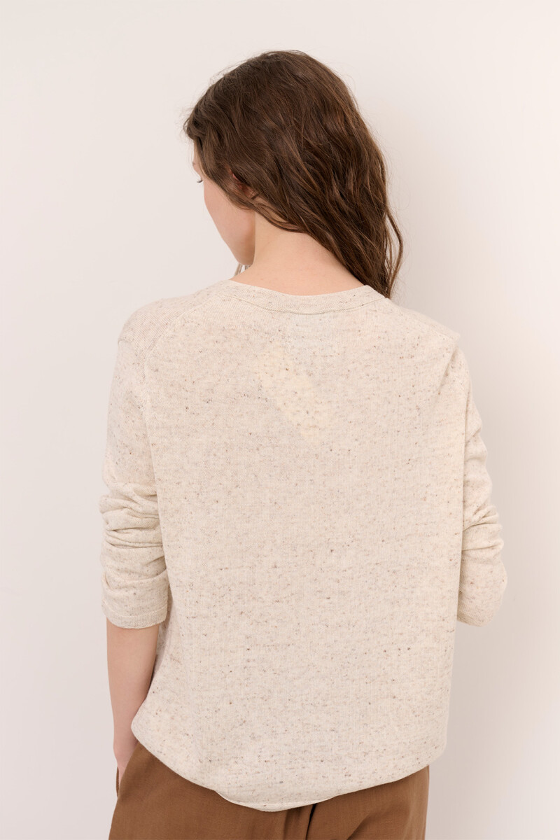 SWEATER V BOUTONE NATURAL
